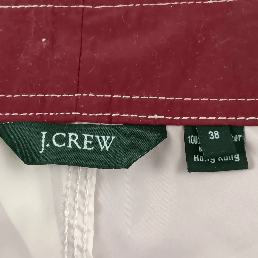 J. Crew Men's Burgundy Floral Swim Trunks Size 38 Cargo‎ Pockets